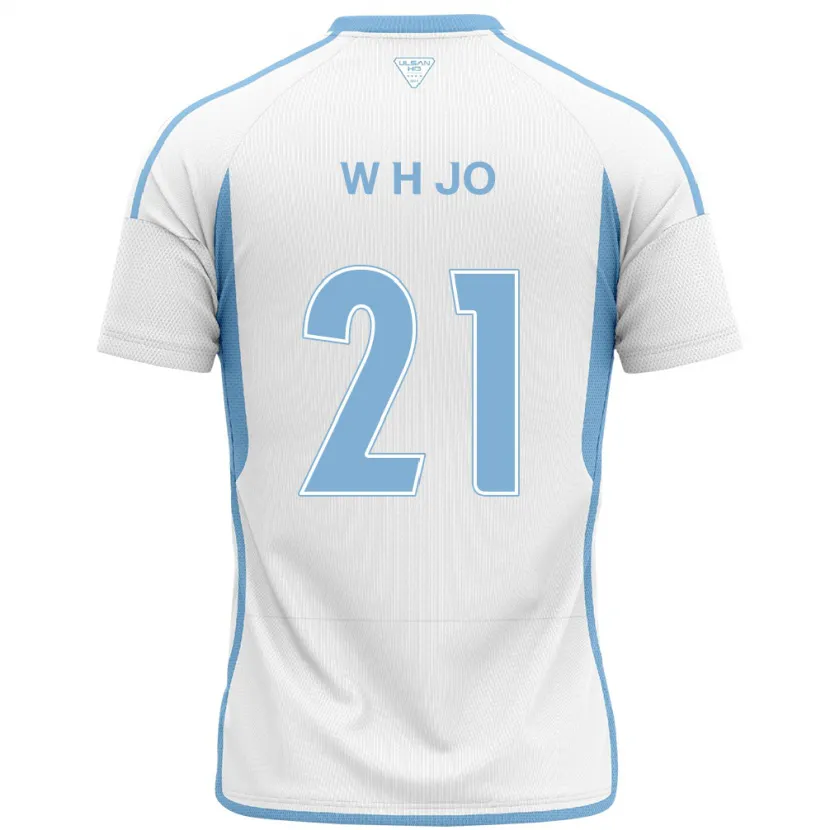 Danxen Enfant Maillot Hyeon-Woo Jo #21 Blanc Bleu Tenues Extérieur 2024/25 T-Shirt