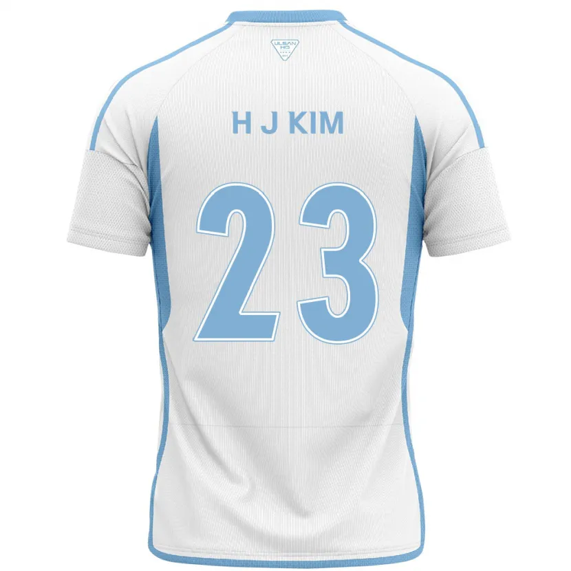 Danxen Enfant Maillot Ju-Hwan Kim #23 Blanc Bleu Tenues Extérieur 2024/25 T-Shirt