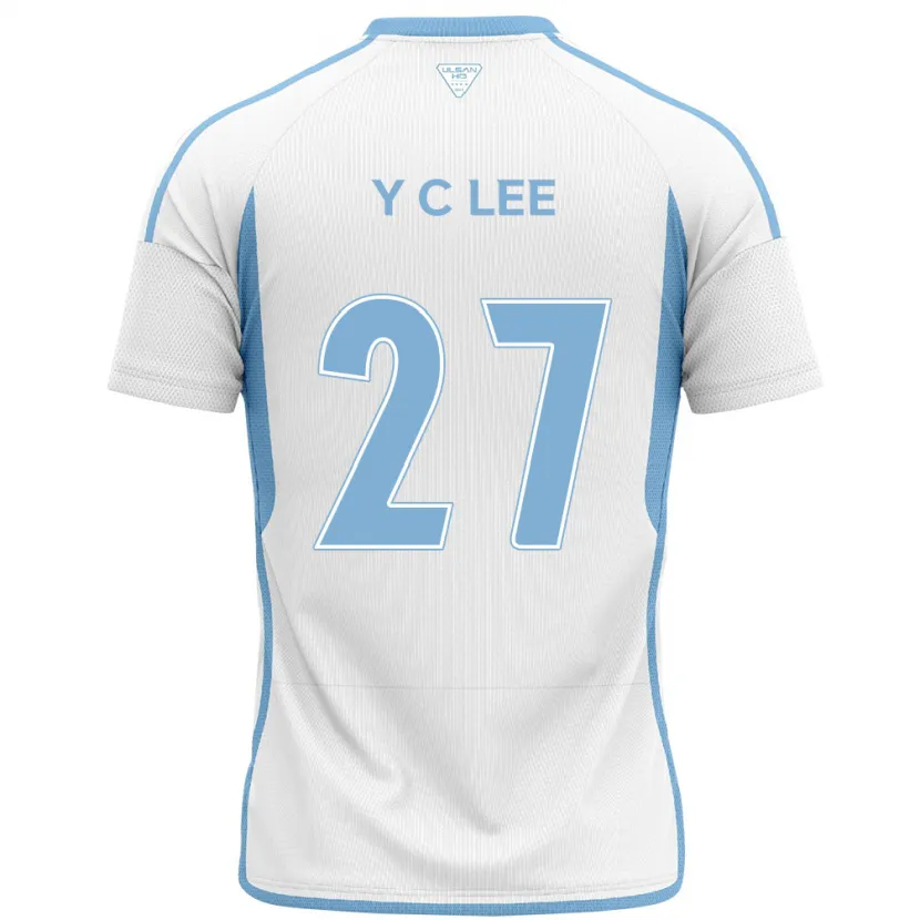 Danxen Enfant Maillot Chung-Yong Lee #27 Blanc Bleu Tenues Extérieur 2024/25 T-Shirt