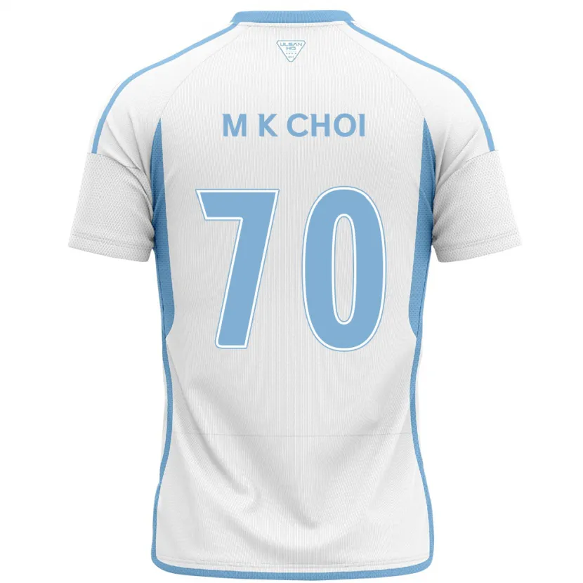 Danxen Enfant Maillot Kang-Min Choi #70 Blanc Bleu Tenues Extérieur 2024/25 T-Shirt