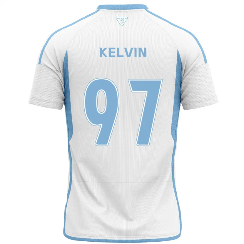 Danxen Enfant Maillot Kelvin #97 Blanc Bleu Tenues Extérieur 2024/25 T-Shirt