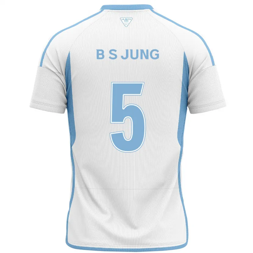 Danxen Enfant Maillot Seong-Bin Jung #5 Blanc Bleu Tenues Extérieur 2024/25 T-Shirt