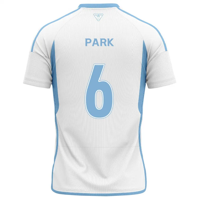 Danxen Enfant Maillot Jun Park #6 Blanc Bleu Tenues Extérieur 2024/25 T-Shirt