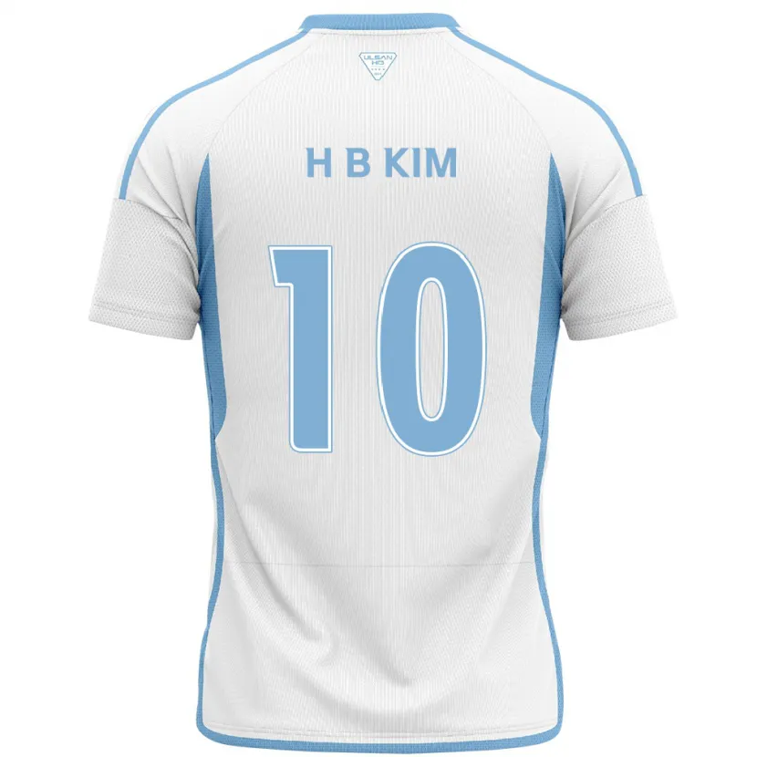 Danxen Enfant Maillot Beom-Hwan Kim #10 Blanc Bleu Tenues Extérieur 2024/25 T-Shirt