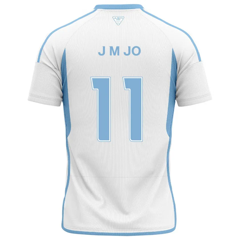 Danxen Enfant Maillot Min-Jae Jo #11 Blanc Bleu Tenues Extérieur 2024/25 T-Shirt