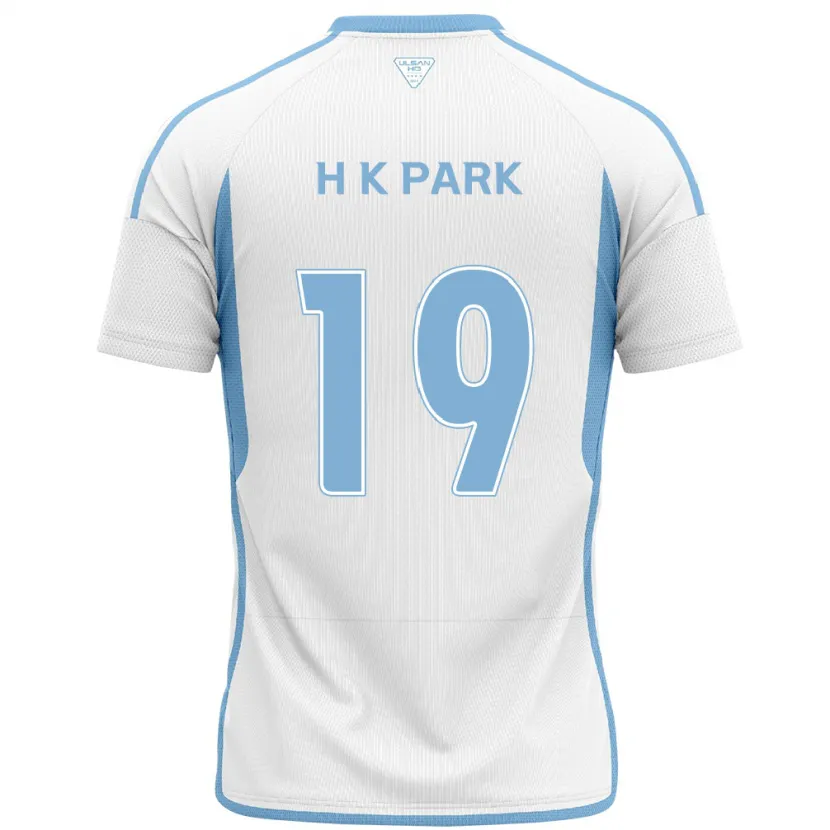 Danxen Enfant Maillot Kang-Hyun Park #19 Blanc Bleu Tenues Extérieur 2024/25 T-Shirt