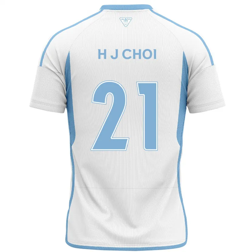 Danxen Enfant Maillot Ju-Ho Choi #21 Blanc Bleu Tenues Extérieur 2024/25 T-Shirt