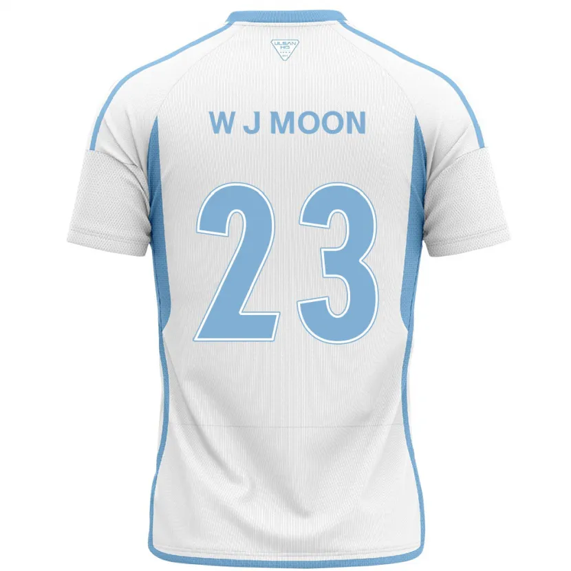 Danxen Enfant Maillot Ji-Won Moon #23 Blanc Bleu Tenues Extérieur 2024/25 T-Shirt