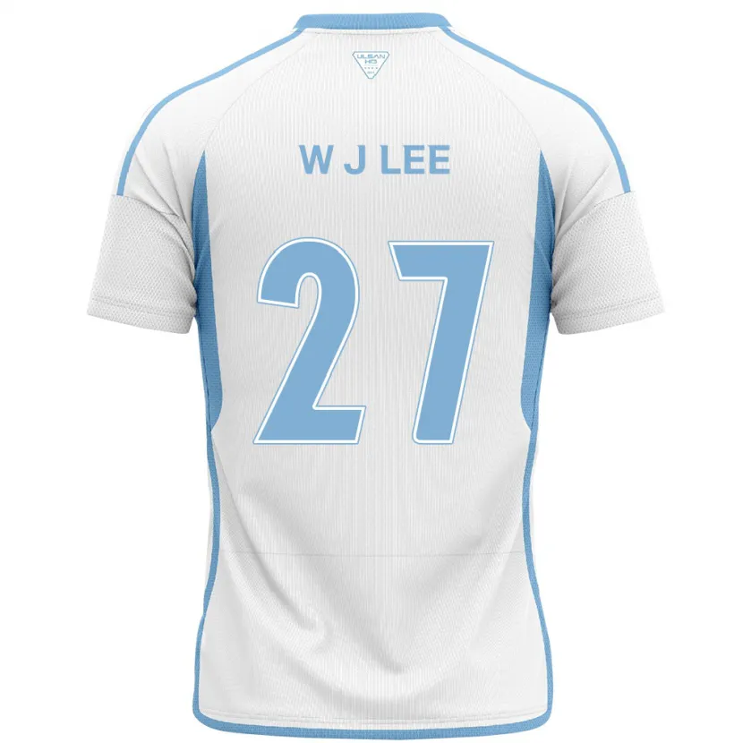 Danxen Enfant Maillot Ji-Woo Lee #27 Blanc Bleu Tenues Extérieur 2024/25 T-Shirt