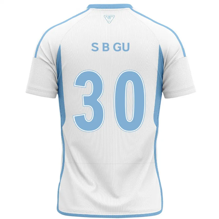 Danxen Enfant Maillot Bon-Seo Gu #30 Blanc Bleu Tenues Extérieur 2024/25 T-Shirt