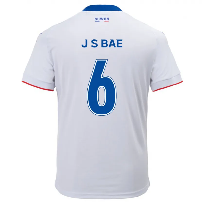 Danxen Enfant Maillot Seo-Joon Bae #6 Blanc Bleu Tenues Extérieur 2024/25 T-Shirt