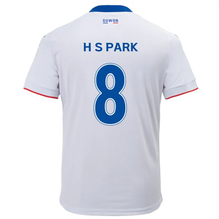 Danxen Enfant Maillot Sang-Hyeok Park #8 Blanc Bleu Tenues Extérieur 2024/25 T-Shirt