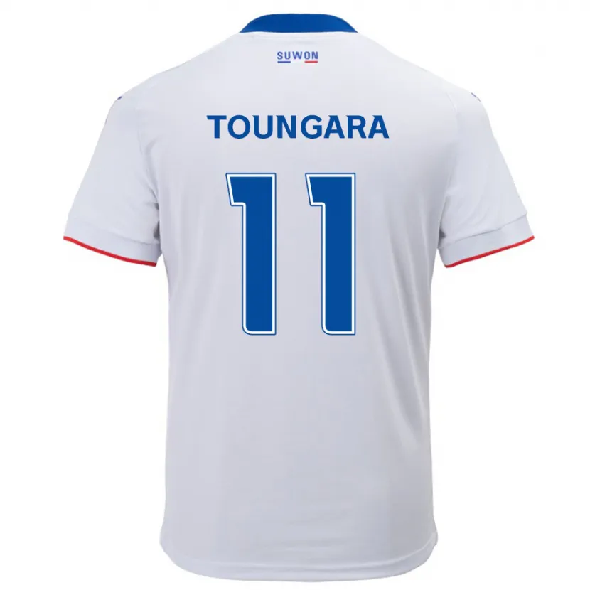 Danxen Enfant Maillot Aboubacar Toungara #11 Blanc Bleu Tenues Extérieur 2024/25 T-Shirt