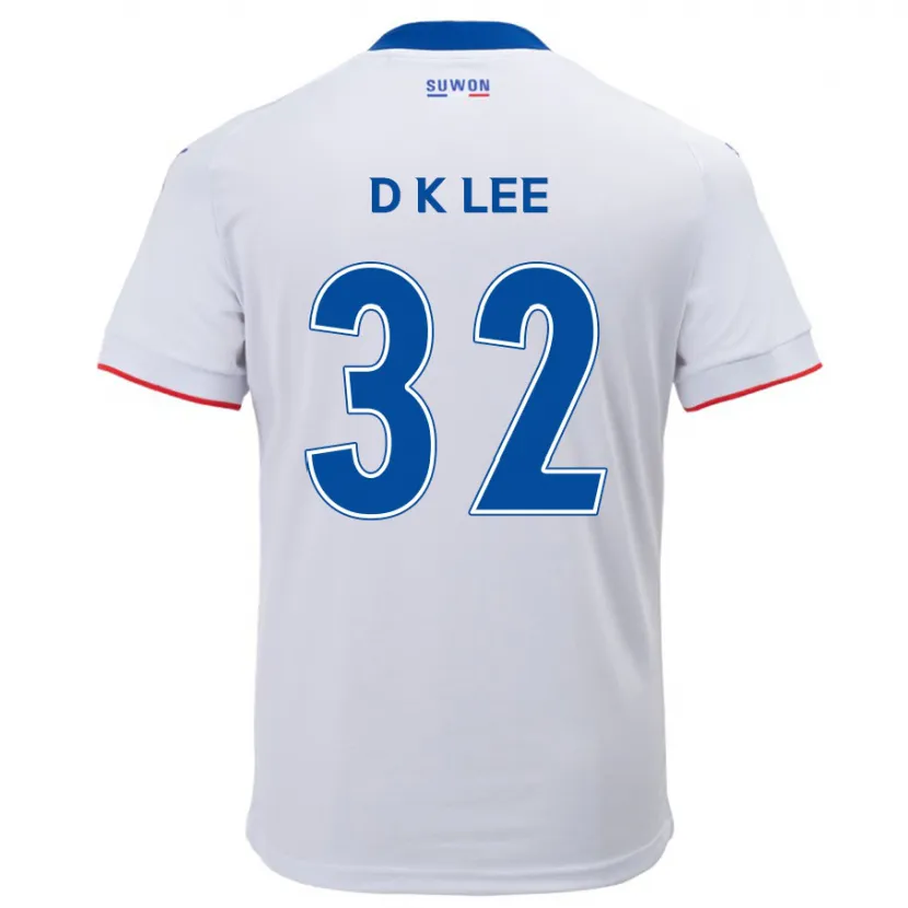 Danxen Enfant Maillot Kyu-Dong Lee #32 Blanc Bleu Tenues Extérieur 2024/25 T-Shirt