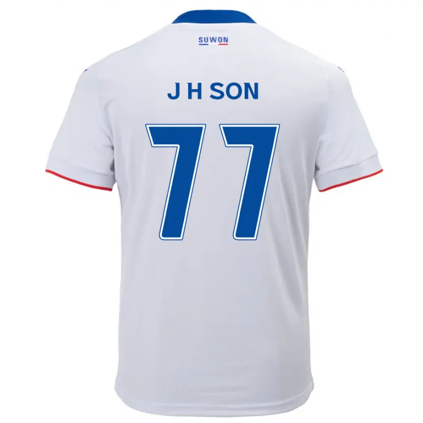 Danxen Enfant Maillot Ho-Jun Son #77 Blanc Bleu Tenues Extérieur 2024/25 T-Shirt