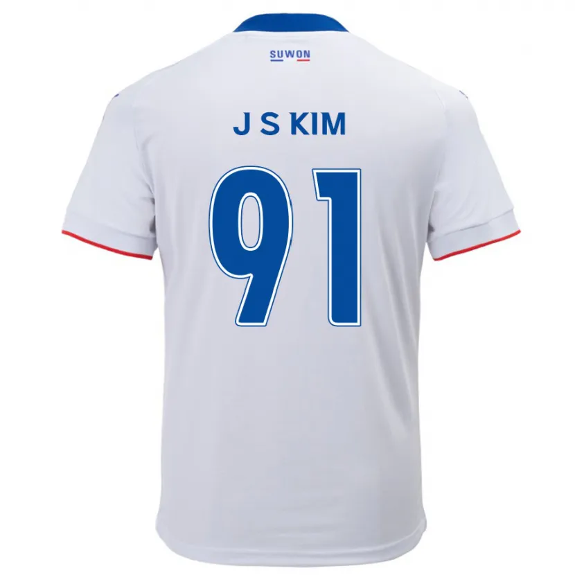 Danxen Enfant Maillot Seong-Ju Kim #91 Blanc Bleu Tenues Extérieur 2024/25 T-Shirt