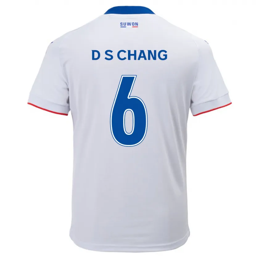 Danxen Enfant Maillot Se-Dong Chang #6 Blanc Bleu Tenues Extérieur 2024/25 T-Shirt