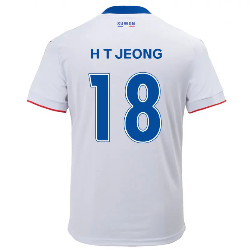 Danxen Enfant Maillot Tae-Hwan Jeong #18 Blanc Bleu Tenues Extérieur 2024/25 T-Shirt