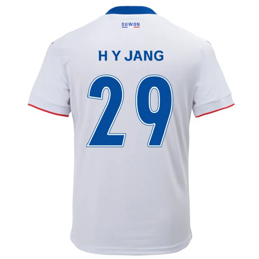 Danxen Enfant Maillot Yo-Han Jang #29 Blanc Bleu Tenues Extérieur 2024/25 T-Shirt