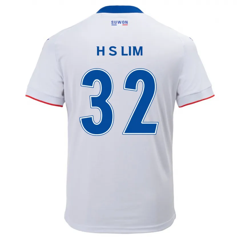 Danxen Enfant Maillot Seong-Hyeon Lim #32 Blanc Bleu Tenues Extérieur 2024/25 T-Shirt