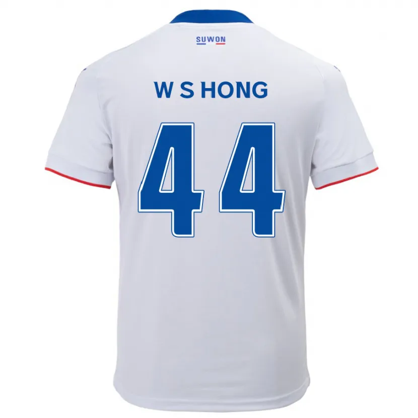 Danxen Enfant Maillot Sang-Won Hong #44 Blanc Bleu Tenues Extérieur 2024/25 T-Shirt