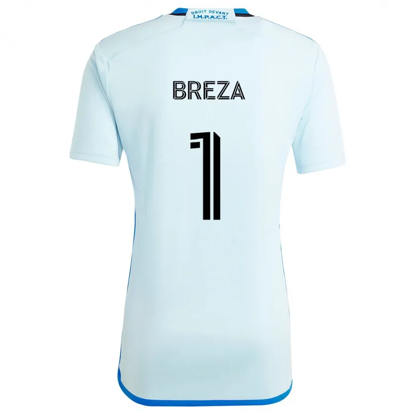 Danxen Enfant Maillot Sebastian Breza #1 Glace Bleue Tenues Extérieur 2024/25 T-Shirt