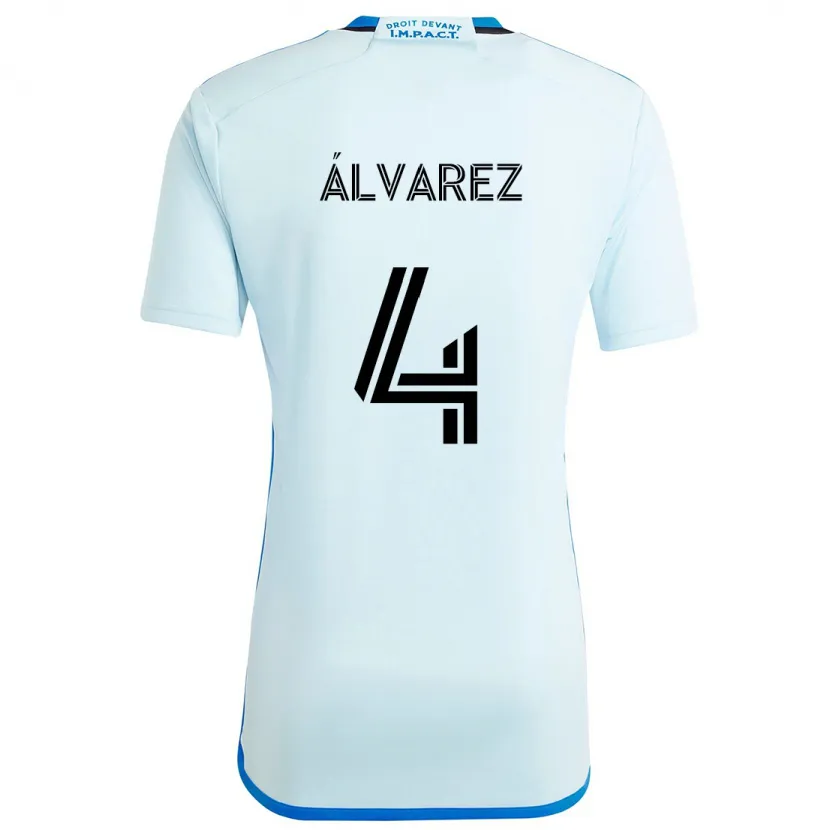 Danxen Enfant Maillot Fernando Álvarez #4 Glace Bleue Tenues Extérieur 2024/25 T-Shirt