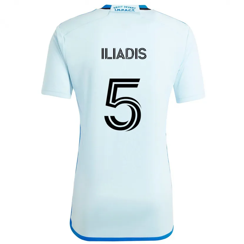 Danxen Enfant Maillot Ilias Iliadis #5 Glace Bleue Tenues Extérieur 2024/25 T-Shirt