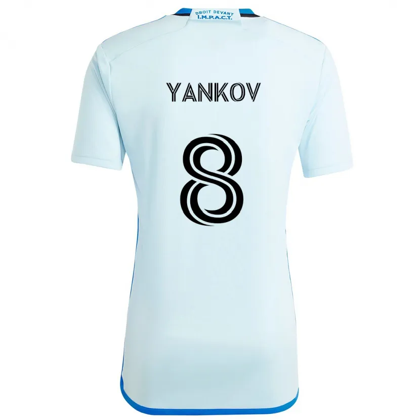 Danxen Enfant Maillot Dominik Yankov #8 Glace Bleue Tenues Extérieur 2024/25 T-Shirt