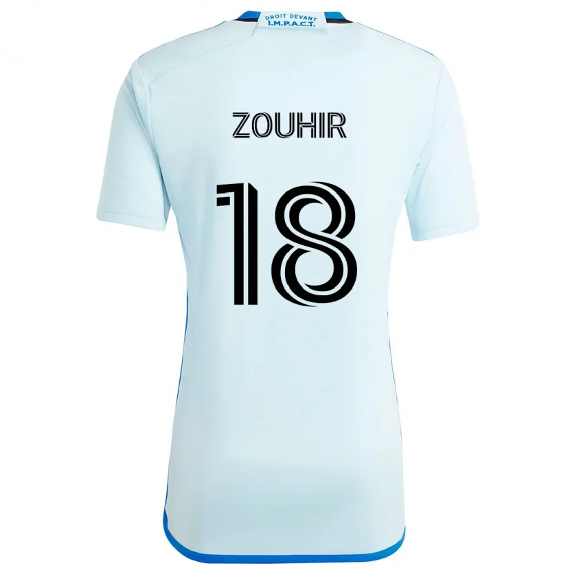 Danxen Enfant Maillot Rida Zouhir #18 Glace Bleue Tenues Extérieur 2024/25 T-Shirt