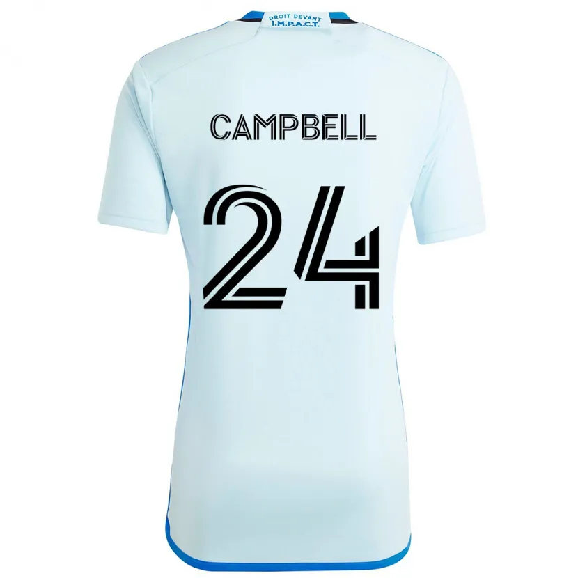 Danxen Enfant Maillot George Campbell #24 Glace Bleue Tenues Extérieur 2024/25 T-Shirt