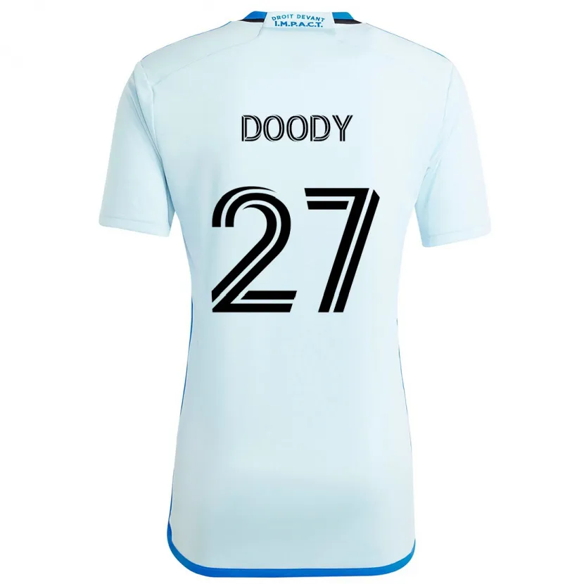 Danxen Enfant Maillot Grayson Doody #27 Glace Bleue Tenues Extérieur 2024/25 T-Shirt