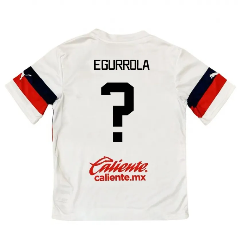 Danxen Enfant Maillot Luis Egurrola #0 Blanc Rouge Tenues Extérieur 2024/25 T-Shirt