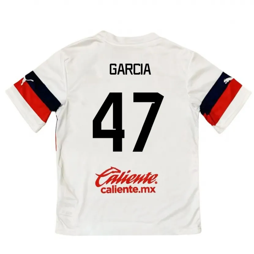 Danxen Enfant Maillot Gael García #47 Blanc Rouge Tenues Extérieur 2024/25 T-Shirt