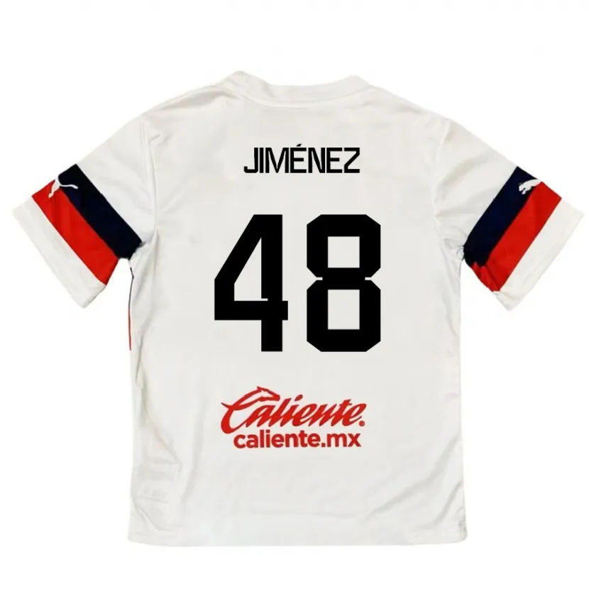 Danxen Enfant Maillot Leonardo Jiménez #48 Blanc Rouge Tenues Extérieur 2024/25 T-Shirt