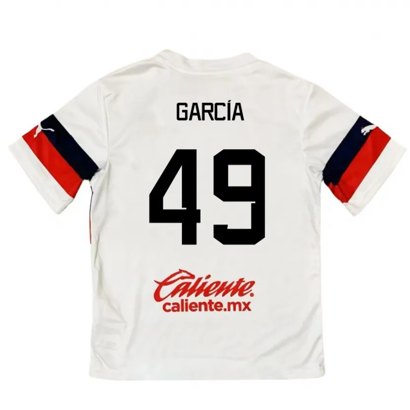 Danxen Enfant Maillot Gilberto García #49 Blanc Rouge Tenues Extérieur 2024/25 T-Shirt