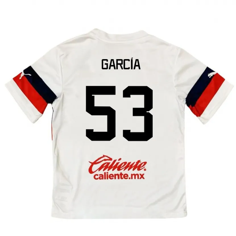 Danxen Enfant Maillot Uziel García #53 Blanc Rouge Tenues Extérieur 2024/25 T-Shirt