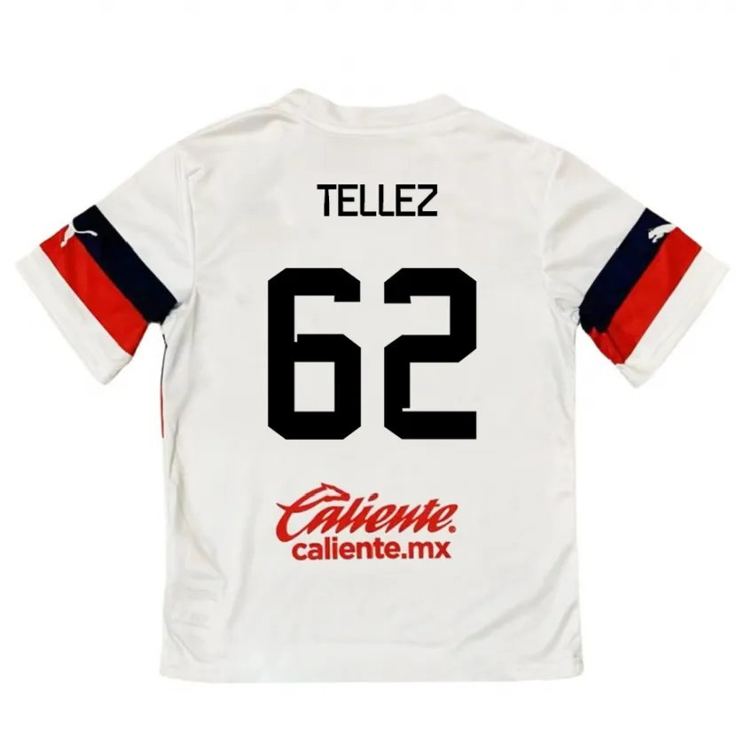 Danxen Enfant Maillot Brandon Téllez #62 Blanc Rouge Tenues Extérieur 2024/25 T-Shirt