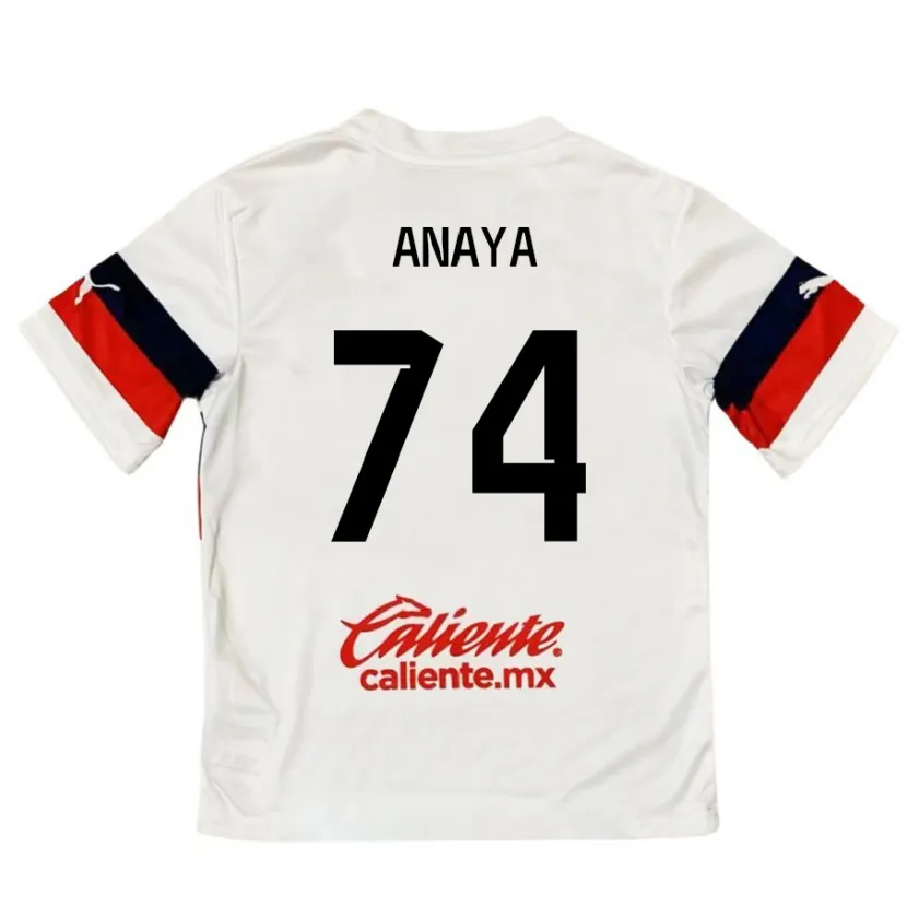 Danxen Enfant Maillot Mario Anaya #74 Blanc Rouge Tenues Extérieur 2024/25 T-Shirt