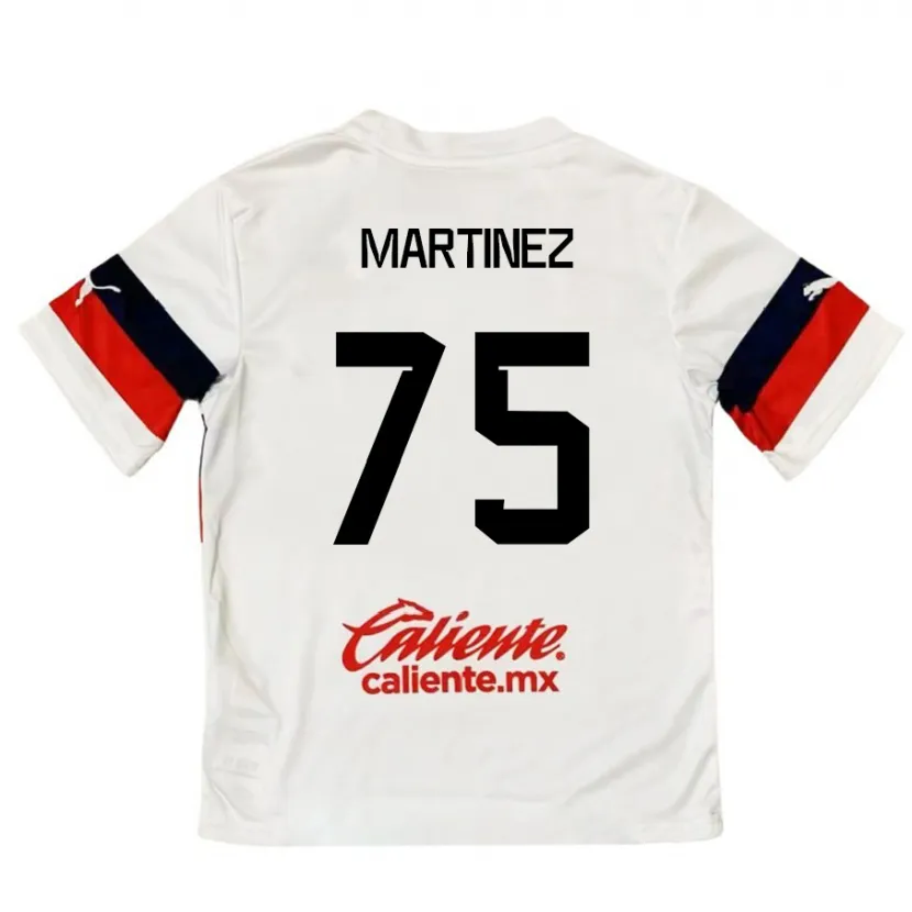 Danxen Enfant Maillot Isaac Martínez #75 Blanc Rouge Tenues Extérieur 2024/25 T-Shirt