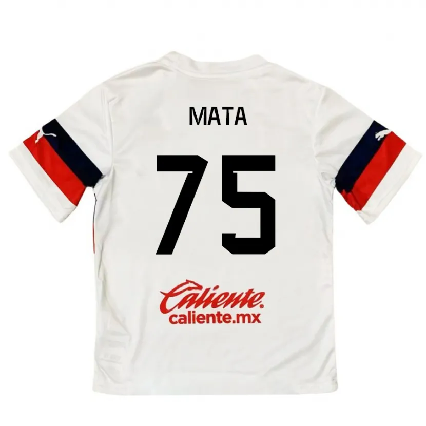 Danxen Enfant Maillot Hugo Mata #75 Blanc Rouge Tenues Extérieur 2024/25 T-Shirt