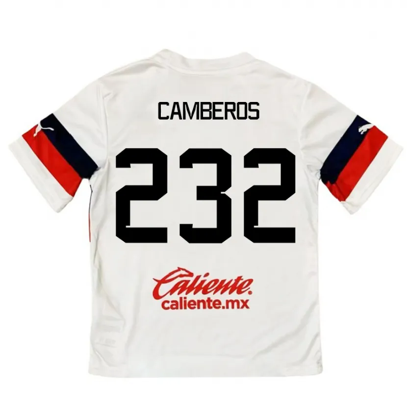 Danxen Enfant Maillot Hugo Camberos #232 Blanc Rouge Tenues Extérieur 2024/25 T-Shirt