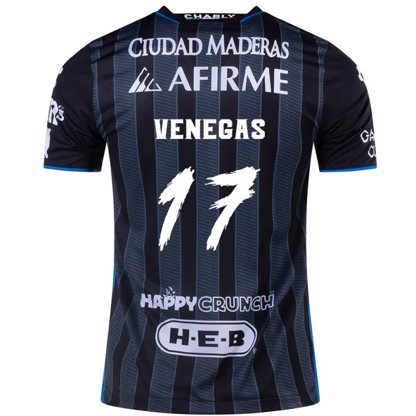 Danxen Enfant Maillot Francisco Venegas #17 Blanc Noir Tenues Extérieur 2024/25 T-Shirt