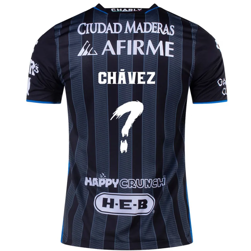 Danxen Enfant Maillot Leonardo Chávez #0 Blanc Noir Tenues Extérieur 2024/25 T-Shirt