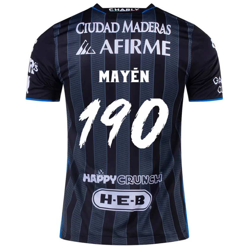 Danxen Enfant Maillot Eduardo Mayén #190 Blanc Noir Tenues Extérieur 2024/25 T-Shirt