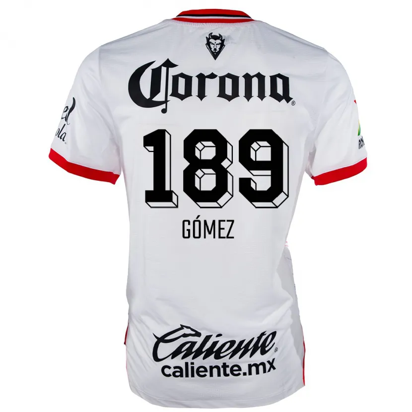 Danxen Enfant Maillot Enrique Gómez #189 Blanc Rouge Tenues Extérieur 2024/25 T-Shirt