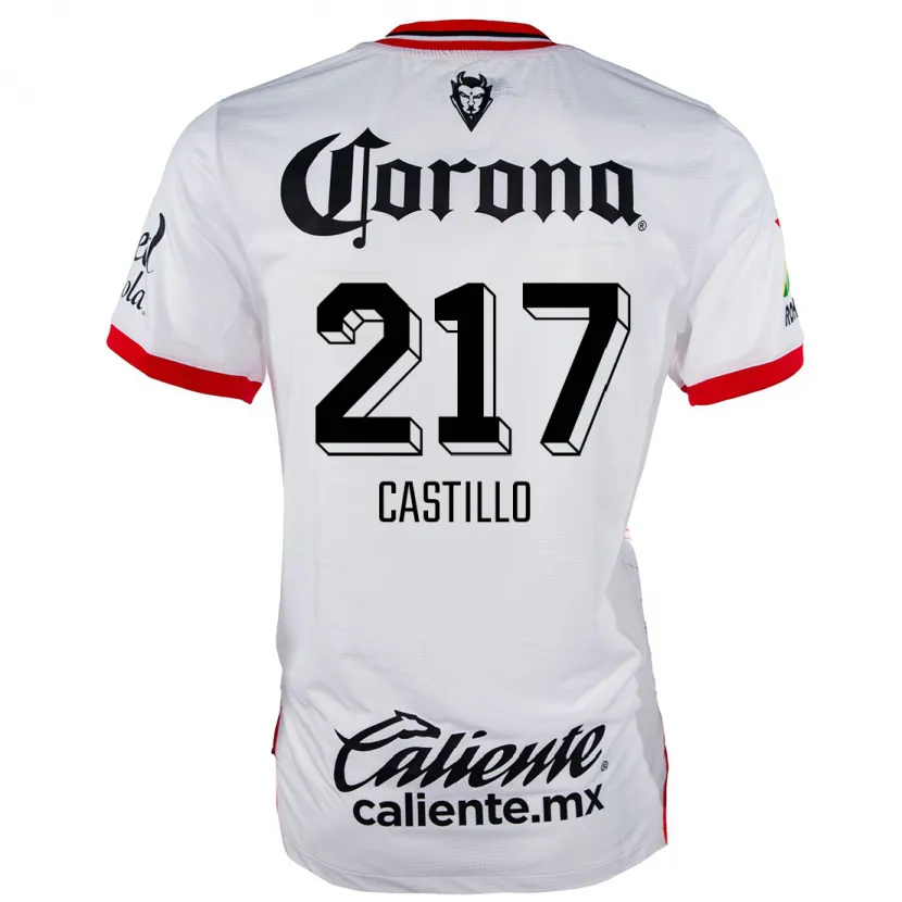 Danxen Enfant Maillot Klever Castillo #217 Blanc Rouge Tenues Extérieur 2024/25 T-Shirt