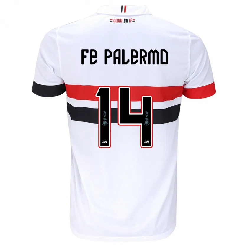 Danxen Homme Maillot Fe Palermo #14 Blanc Rouge Noir Tenues Domicile 2024/25 T-Shirt