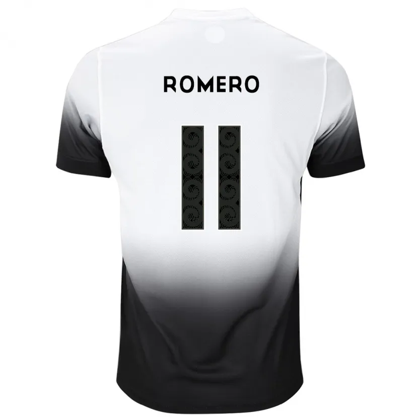 Danxen Homme Maillot Ángel Romero #11 Blanc Noir Tenues Domicile 2024/25 T-Shirt