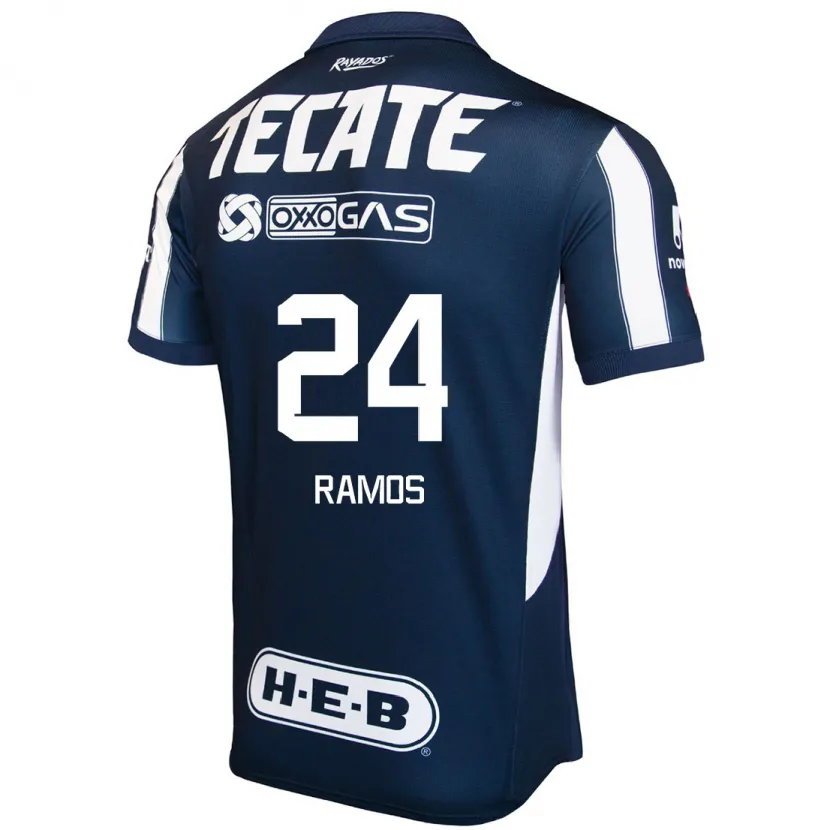 Danxen Homme Maillot César Ramos #24 Bleu Rouge Blanc Tenues Domicile 2024/25 T-Shirt